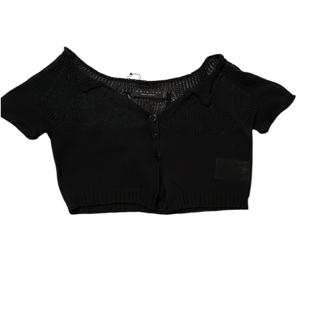 Twinset Knitted Crop Top – like Brand New – Size Small – Black